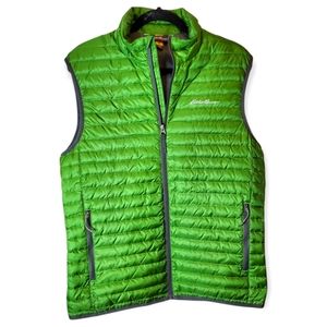 Eddie Bauer Mens EB700 Green Packable Down Filled Vest Size Medium